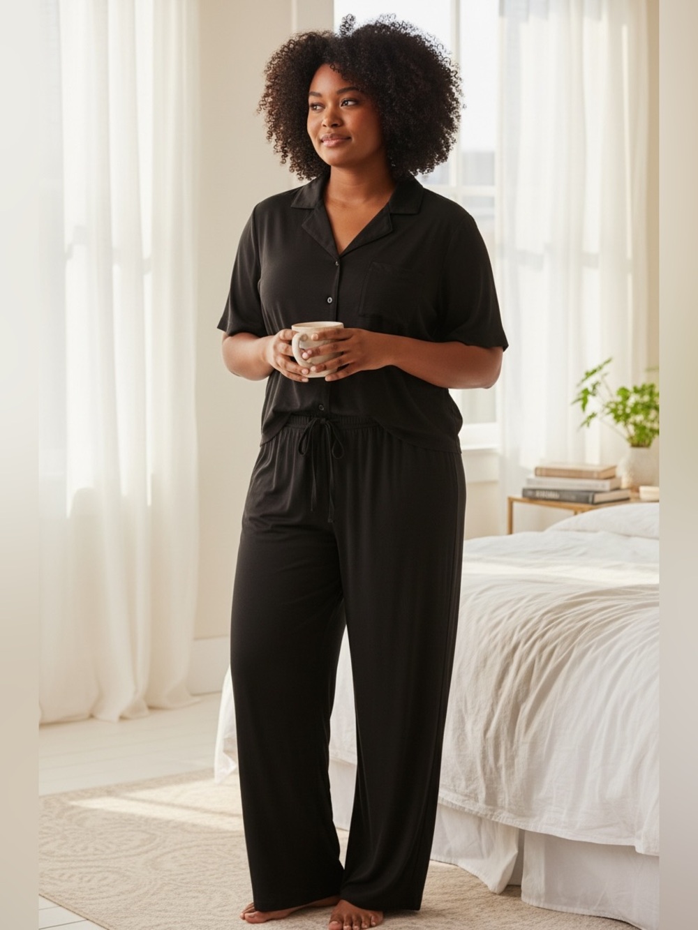PJ Salvage New Black Two-Piece Lounge Pajama Set